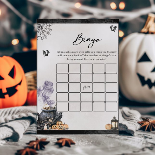 赤ちゃんが醸造中！魔法使いの鍋ビンゴゲーム (A Baby is Brewing Halloween Baby Shower Bingo Game)