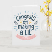 赤ちゃんできたね おめでとう（面白い妊娠） カード (黄色い花)