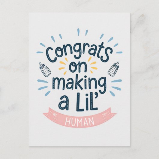 赤ちゃんできたね おめでとう（面白い妊娠） ポストカード (正面)