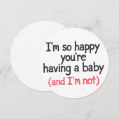 赤ちゃんできてとっても嬉しい。私も面白くないけどね 招待状 (正面/裏面)