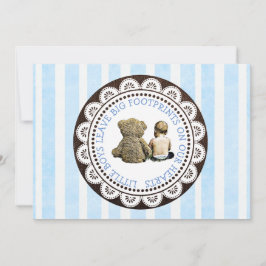 赤ちゃんとテディベアの男の子　ベビーシャワーの招待状 招待状