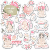赤ちゃんと妊娠のビニールステッカー シール (正面)