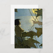 「赤ちゃんと月」/Jessie Willcox Smith サンキューカード (正面/裏面)