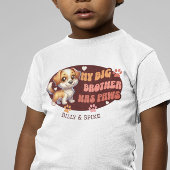 赤ちゃんと犬のかわいいオリジナルデザイン ベビーTシャツ