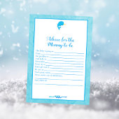 赤ちゃんになるママのシャワーゲームのための青いナルファルアドバイス 招待状