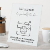 赤ちゃんになる親のシャワーゲームカードの年齢 台座サイン (インサイチュ)