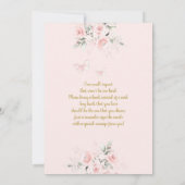 赤ちゃんに会うのが楽しみなベビーシャワーガール 招待状 (裏面)