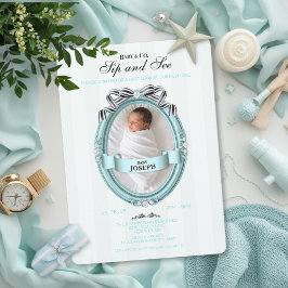 赤ちゃんのお披露目パーティーの招待状 Baby & Co Sip and See Invitatio 招待状