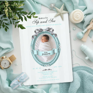 赤ちゃんのお披露目パーティーの招待状 Baby & Co Sip and See Invitatio 招待状