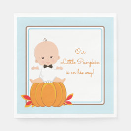 赤ちゃんのお披露目会用の「Boy Pumpkin Baby Shower」ペーパーナプキン スタンダードランチョンナプキン