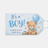 赤ちゃんのご誕生おめでとう ギフトタグ 男の子 (正面(横))