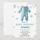 赤ちゃんのためのクリスマスパーティ招待状　Baby+Its+Cold+Outside 招待状 (正面/裏面)