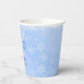赤ちゃんのためのブルーの雪の結晶の冬のシャワー 紙コップ (左)