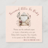 赤ちゃんのための両面本とタイムカプセルシャワー エンクロージャーカード (裏面)