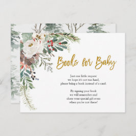 赤ちゃんのための冬のクリスマス花の絵本 インビテーションポストカード