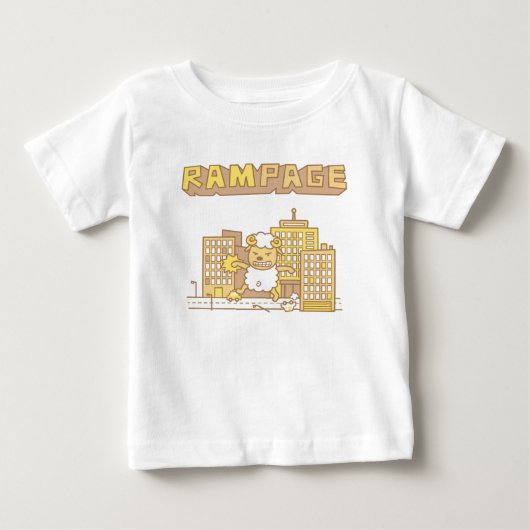 赤ちゃんのための可愛いラムの暴走駄洒落ユーモア ベビーTシャツ (正面)