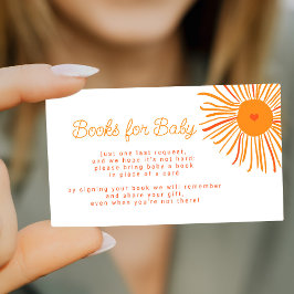 赤ちゃんのための本を持っておくる　ベビーシャワーの太陽 エンクロージャーカード