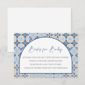 赤ちゃんのための本、カプリショワーベビーシャワー、イタリアンテーマ エンクロージャーカード (正面/裏面)