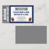 赤ちゃんのための本、スポーツ、フットボールベイビーシャワー エンクロージャーカード (正面/裏面)