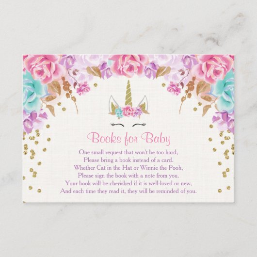 赤ちゃんのための本, ユニコーンの本のリクエスト挿入ページ エンクロージャーカード (正面)