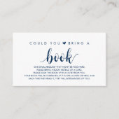 赤ちゃんのための本, 現代のキュートなネイビーブルーのスクリプト エンクロージャーカード (正面)