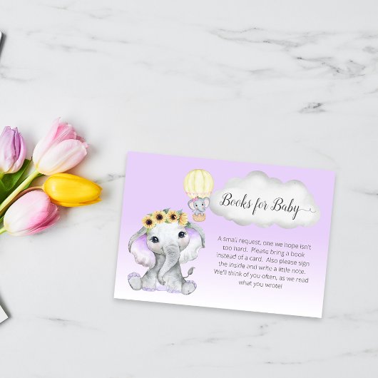 赤ちゃんのための象のホットエアバルーンブック 紫 エンクロージャーカード
