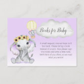 赤ちゃんのための象のホットエアバルーンブック 紫 エンクロージャーカード (正面)