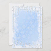 赤ちゃんのための青い雪の結晶の冬のギフト 招待状 (裏面)