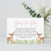 赤ちゃんのための鹿の本、オーディアのベビーシャワー エンクロージャーカード (スタンド正面)