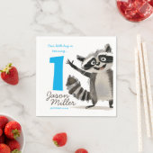 赤ちゃんのためのRacoonをテーマにした誕生日パーティー1 スタンダードカクテルナプキン (インサイチュ)