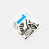 赤ちゃんのためのRacoonをテーマにした誕生日パーティー1 スタンダードカクテルナプキン (角)