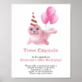 赤ちゃんのアザラシのタイムカプセル 1歳の誕生日 ポスター (正面)