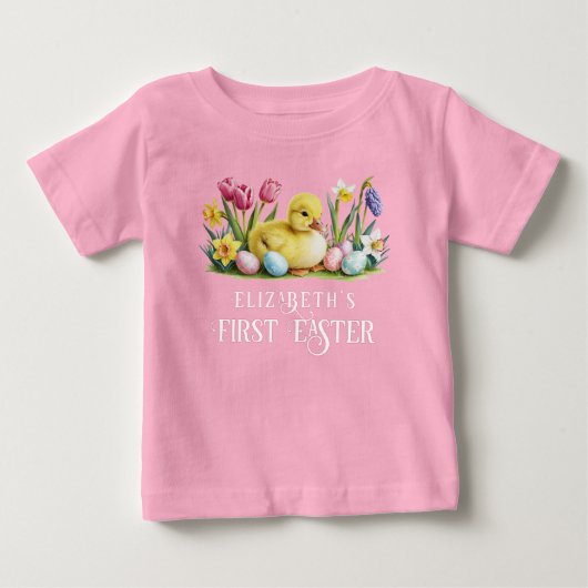 赤ちゃんのカスタマイズされた最初のイースター ベビーTシャツ (正面)