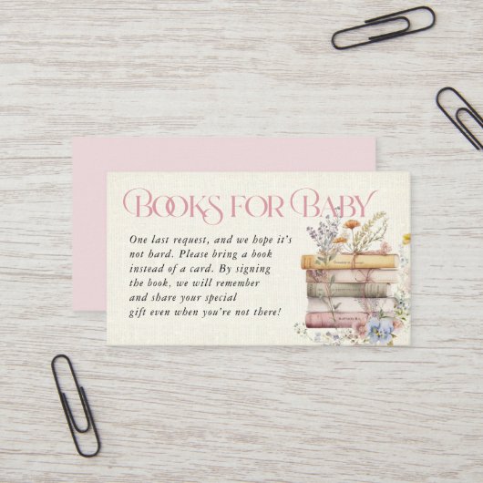 赤ちゃんのカード用の花の水彩画の本 名刺 (正面/裏面インサイチュ)