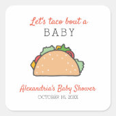 赤ちゃんのキュートなフィエスタ ベイビーシャワーのタコについて話そう スクエアシール (正面)