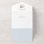 赤ちゃんのキリン 赤ちゃんシャワーのお誘い 全てが1つに オールインワン招待状 (外側)