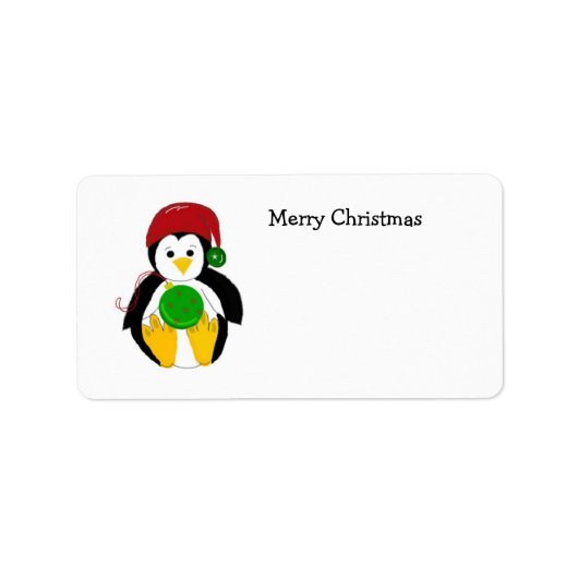 赤ちゃんのクリスマスペンギン ラベル (正面)
