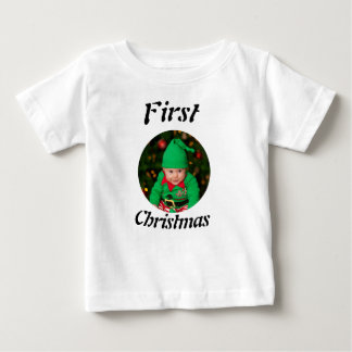 赤ちゃんのクリスマス写真 ベビーTシャツ