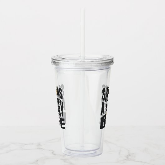 赤ちゃんのシャワーが途中で少し蜂蜜が流れている アクリルタンブラー (右)