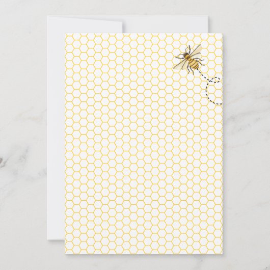 赤ちゃんのシャワーが途中で少し蜂蜜が流れている 招待状 (裏面)