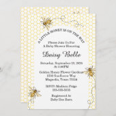 赤ちゃんのシャワーが途中で少し蜂蜜が流れている 招待状 (正面/裏面)