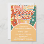 赤ちゃんのシャワーが途中で少し蜜が流れている 招待状 (正面)