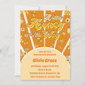 赤ちゃんのシャワーが途中で少し蜜が流れている 招待状 (正面)