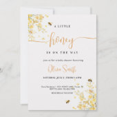 赤ちゃんのシャワーが途中で少し蜜が流れている 招待状 (正面)