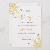 赤ちゃんのシャワーが途中で少し蜜が流れている 招待状 (正面/裏面)