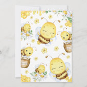 赤ちゃんのシャワーが途中で少し蜜が流れている 招待状 (裏面)