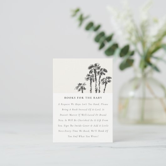 赤ちゃんのシャワーのための海岸のヤシの木のスケッチブック エンクロージャーカード (スタンド正面)