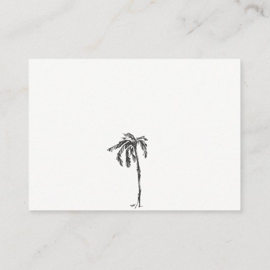 赤ちゃんのシャワーのための海岸のヤシの木のスケッチブック エンクロージャーカード (裏面)
