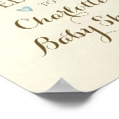 赤ちゃんのシャワーのサイン青それは少年のウッドランドの熊だ ポスター (角)