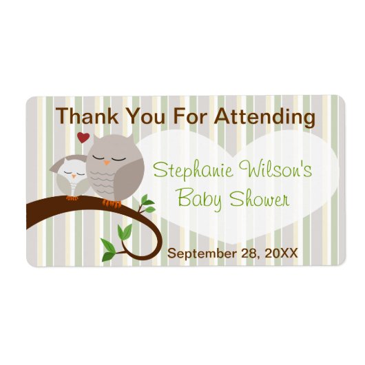 赤ちゃんのシャワーの男女兼用有利なラベル ラベル (正面)